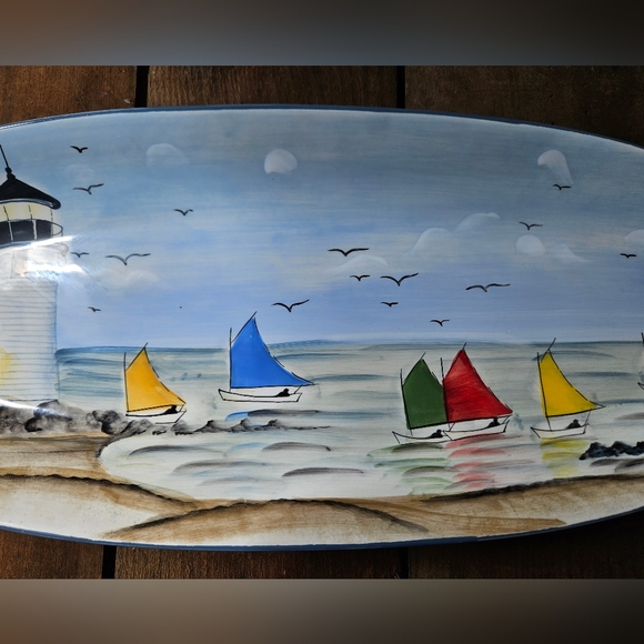 Nantucket Shoreline Oval Platter - Picture 4 of 12
